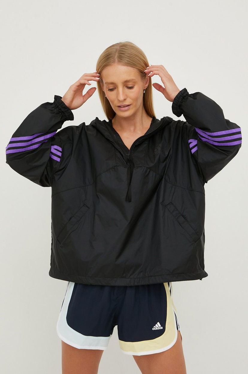 Vetrovka adidas Performance Adidas Performance Back To Sport Oversize Windbreaker Čierna | H65722