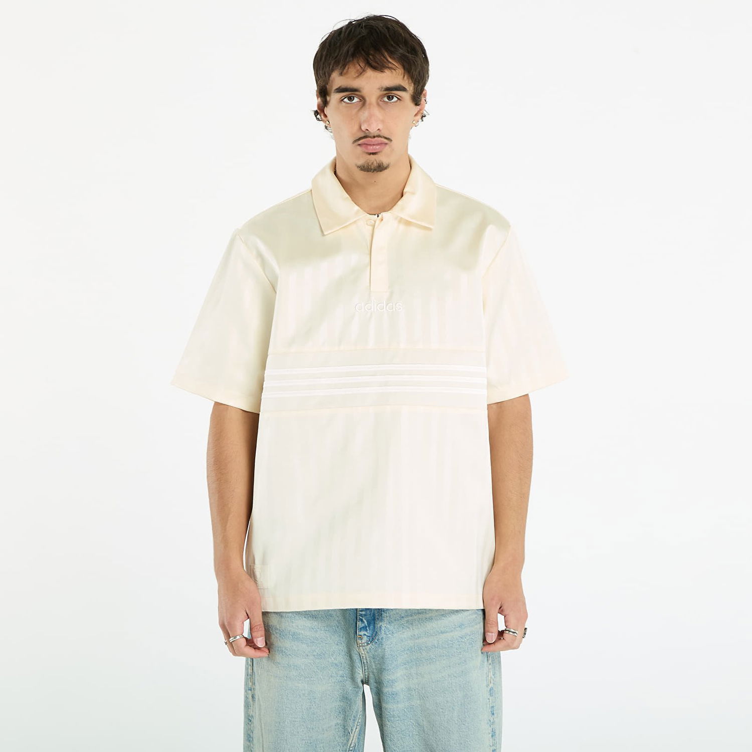 Tričká a tielka adidas Originals Premium Satin Jersey Cream White/ Collegiate Orange/ White Béžová | JY3923, 0