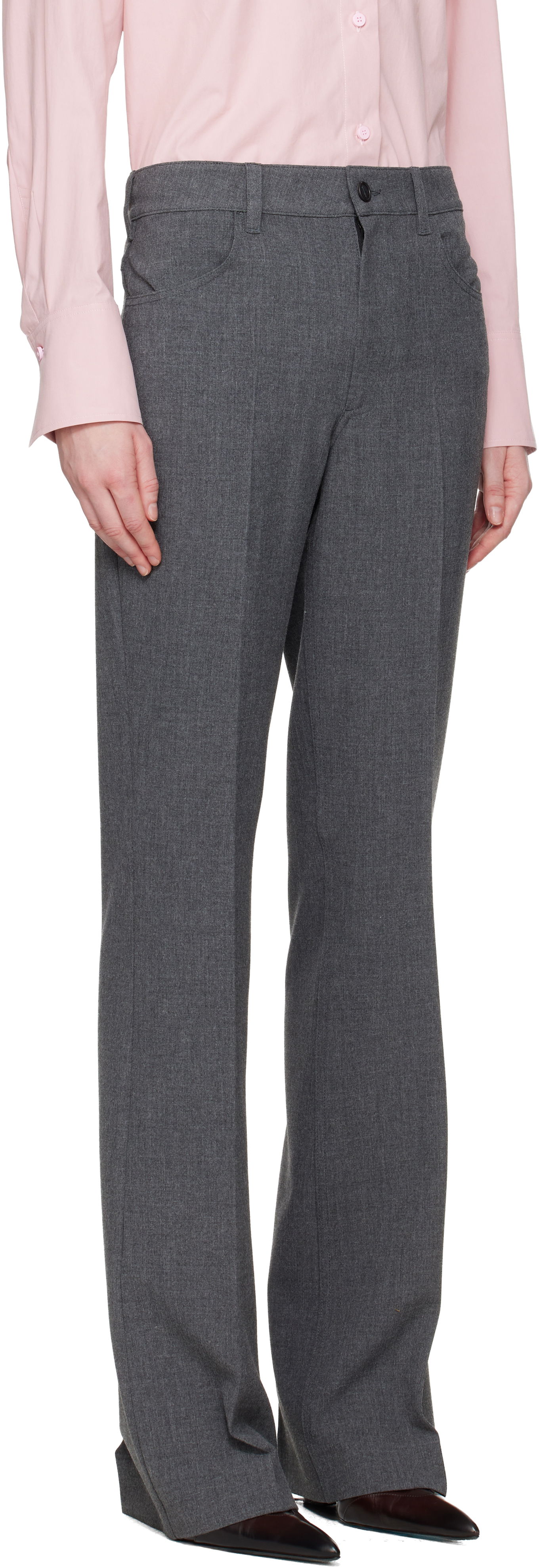 Nohavice The Attico Tailored Straight-Leg Trousers Šedá | 251WCP00273 PLL007AA, 1