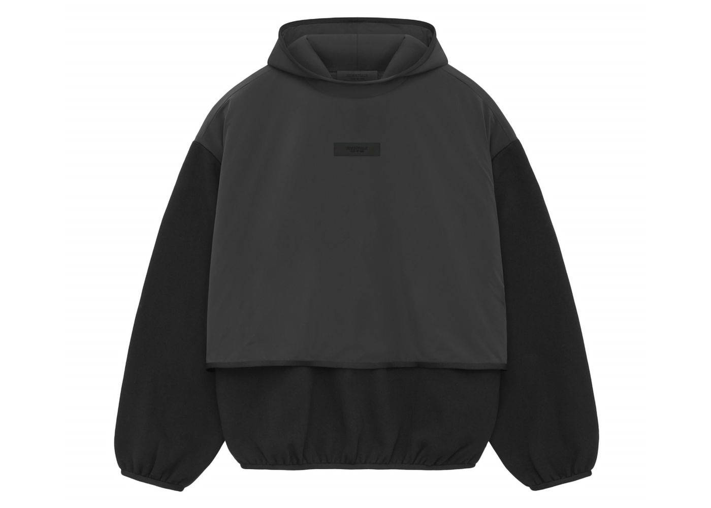 Core Collection Nylon Fleece Hooded Sweatshirt Black/ Black