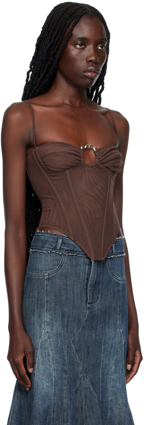 Tielko Miaou Miaou Hannah Jewett Edition Deia Corset Top Hnedá | 7069PM1UMB, 1