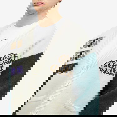 Sveter Off-White Crystal Cash Varsity Cardigan Biela | OMHB019S25KNI0030B84, 5