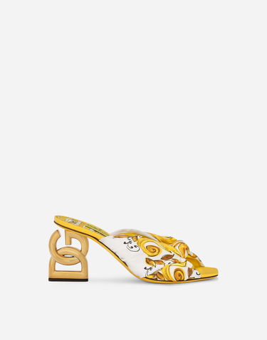 Tenisky a topánky Dolce & Gabbana Printed Silk Twill Dg Pop Sandals Žltá | CR1601AT850HG3OB, 0