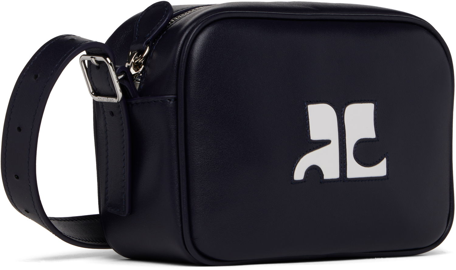 Taška cez rameno Courrèges Courrèges Reedition Leather Camera Bag Navy | PERGSA061CR0065, 1