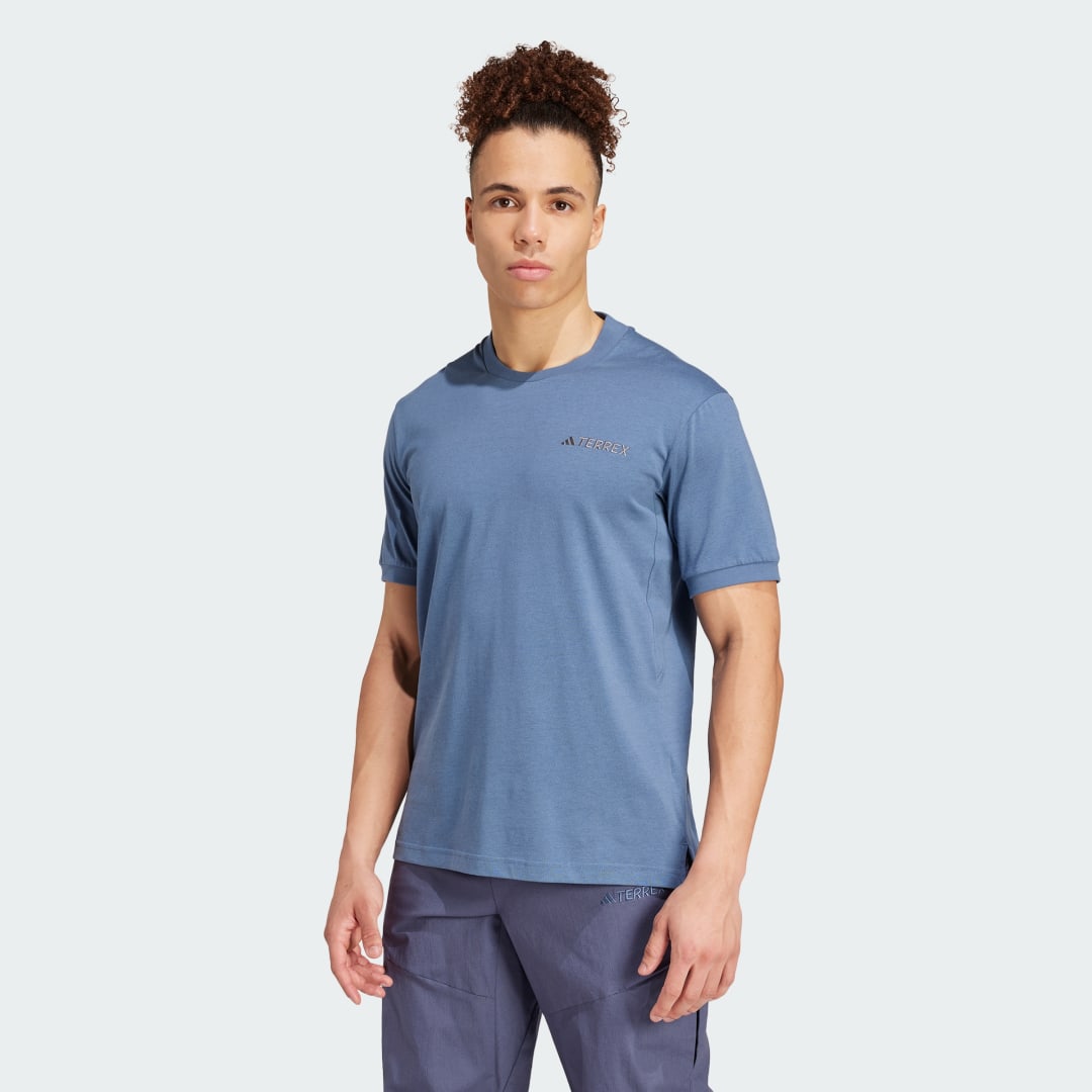 Tričko adidas Performance Terrex Xploric Logo Short Sleeve T-Shirt Modrá | IW3822, 0