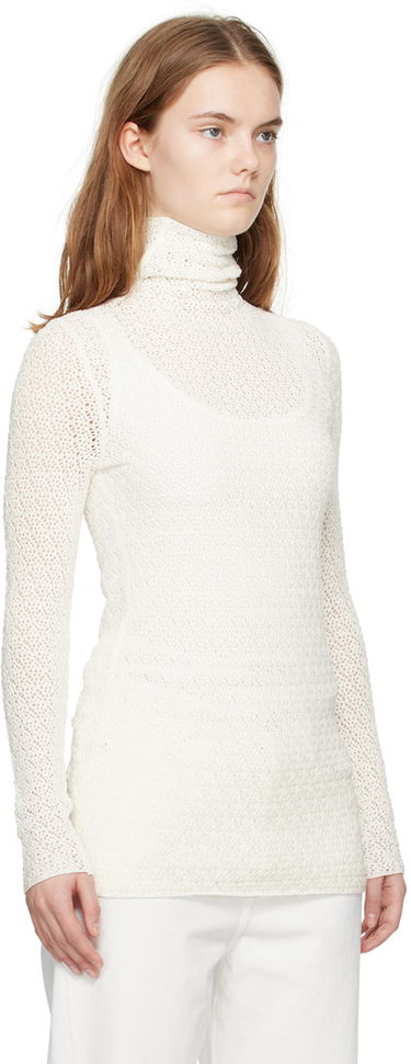 Sveter TOTEME TOTEME Semi-Sheer Turtleneck Biela | 242-WRT1776-YA0040, 1