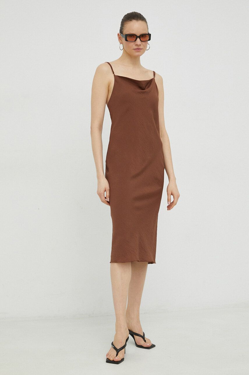 Šaty Samsoe Samsoe Fredericka Slim Dress Hnedá | F23100140, 0