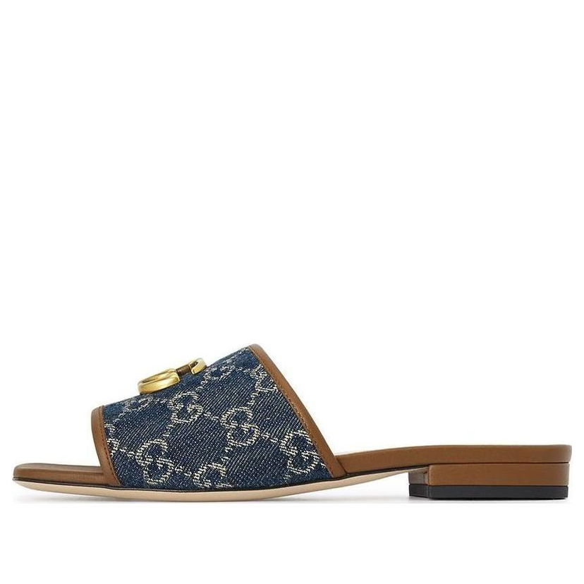 Tenisky a topánky Gucci GG Denim Flat Slide Sandal Modrá | 647630-2KQ50-4462