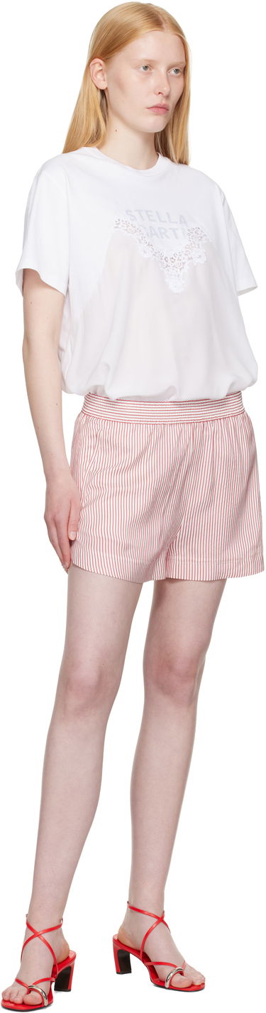 Šortky Stella McCartney Stella McCartney Striped Elasticated Shorts Červená | 6402953FR210, 3