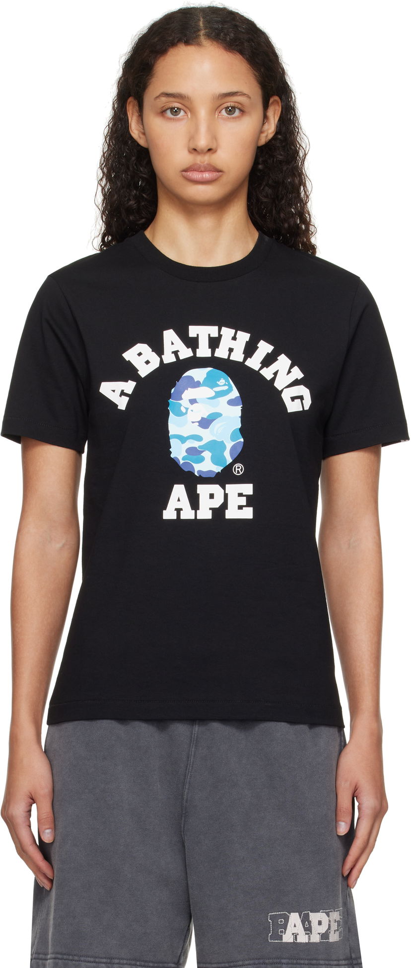 Tričko BAPE ABC Camo College T-shirt Čierna | 001TEK802005L