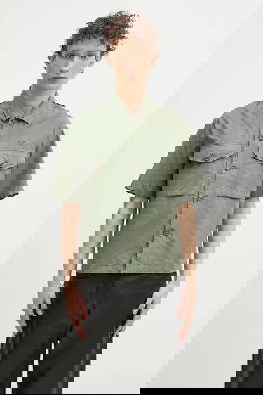 Košeľa C.P. Company Relaxed Short-Sleeved Shirt Zelené | 18CMSH236A005328G, 0