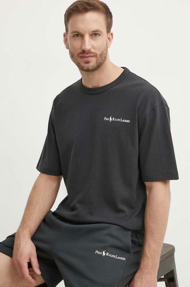 Tričko Polo by Ralph Lauren T-Shirt with Small Logo Print Čierna | 710950133, 3