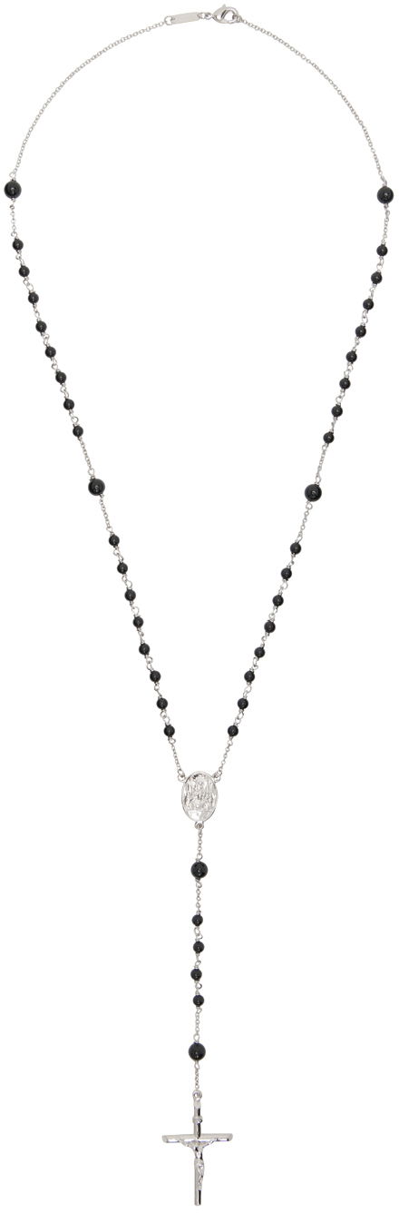 Náhrdelník Dolce & Gabbana Dolce&Gabbana Black Beaded Rosary Necklace Metalická | WNP4C2 W1111, 0