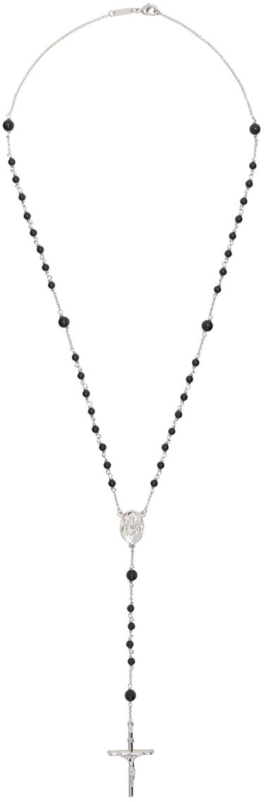 Náhrdelník Dolce & Gabbana Dolce&Gabbana Black Beaded Rosary Necklace Metalická | WNP4C2 W1111, 0