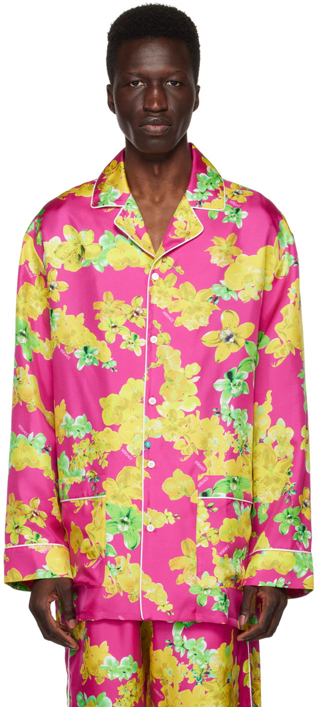 Košeľa Versace Versace Floral Pyjama Shirt Ružová | 1005376 1A05884, 0