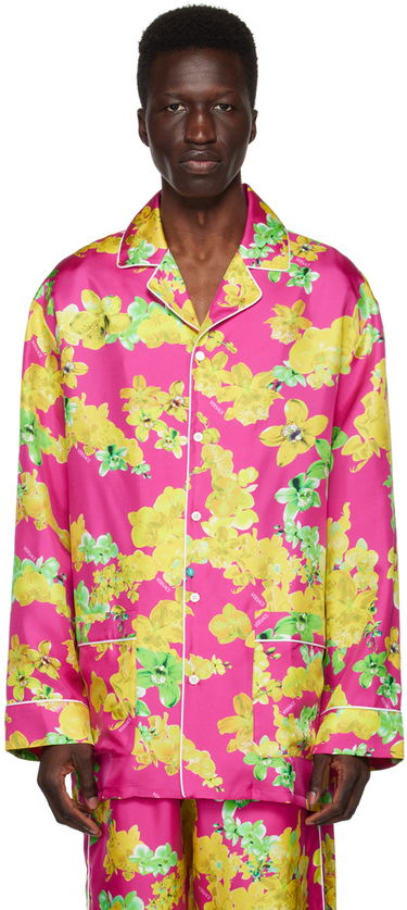 Košeľa Versace Versace Floral Pyjama Shirt Ružová | 1005376 1A05884, 0
