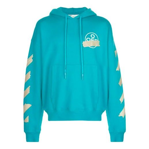 Mikina Off-White Off-White SS20 Tape Arrows Hoodie Tyrkysová | OMBB037R20E300023948