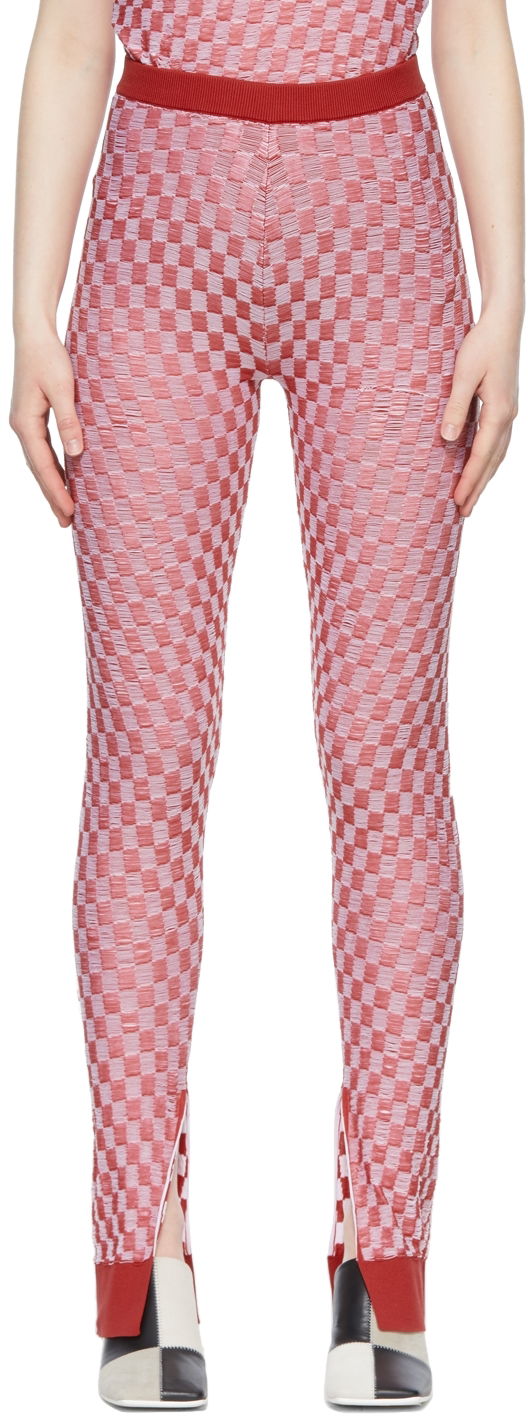 Legíny Maison Margiela Checkered Nylon Leggings Červená | S62KB0105 S17975, 0