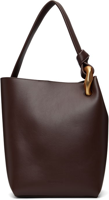 Tote bag JW Anderson JW Anderson 'The JWA Corner Bucket' Leather Tote with Sculptural Handle Hnedá | HB0737-LA0232, 0