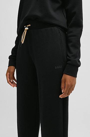 Tepláky BOSS Cuffed Tracksuit Bottoms with Signature Drawcord Čierna | 50524759, 1