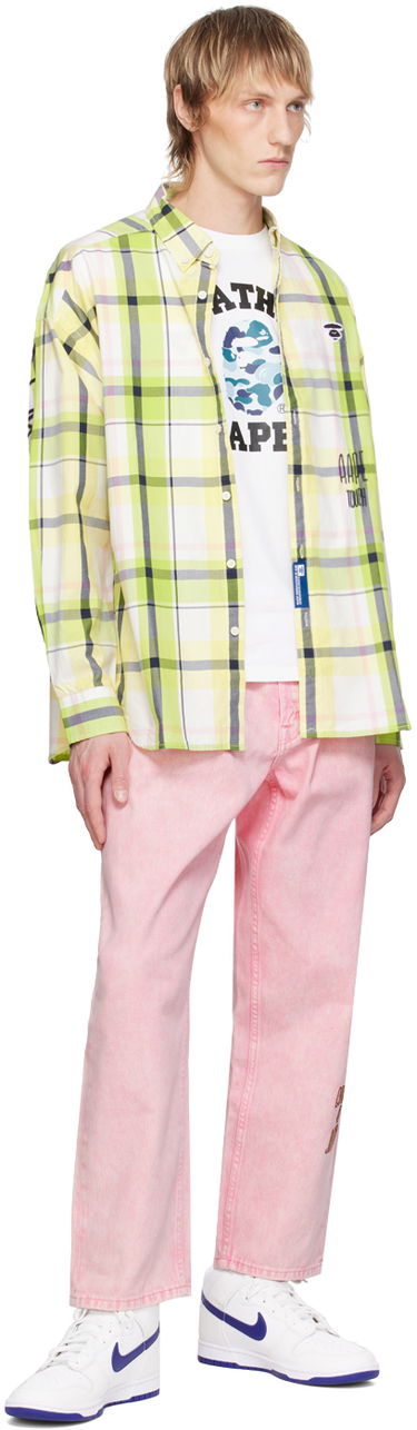 Košeľa AAPE by A Bathing Ape AAPE by A Bathing Ape Embroidered Plaid Shirt Žltá | AAPSTM8479XXMGRT, 3