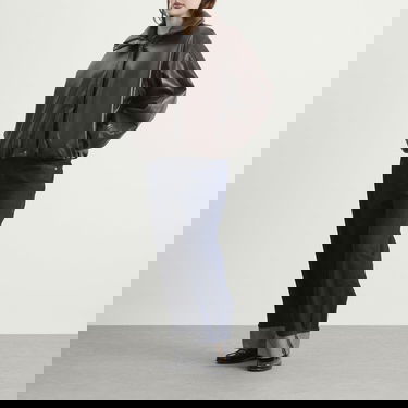 Prešívaná bunda Anine Bing Cyrus Faux Leather High-Neck Puffer Jacket Hnedá | A-01-11561-BWN43, 4