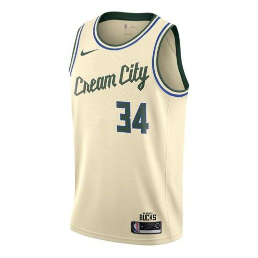 Dres Nike Milwaukee Bucks Giannis Antetokounmpo 34 City Edition Jersey Béžová | AV4652-280