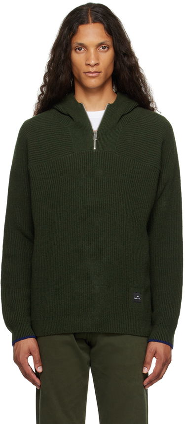 Sveter Paul Smith PS Paul Smith Half-Zip Knit Hoodie Zelené | M2R-234Y-L21938-39, 0