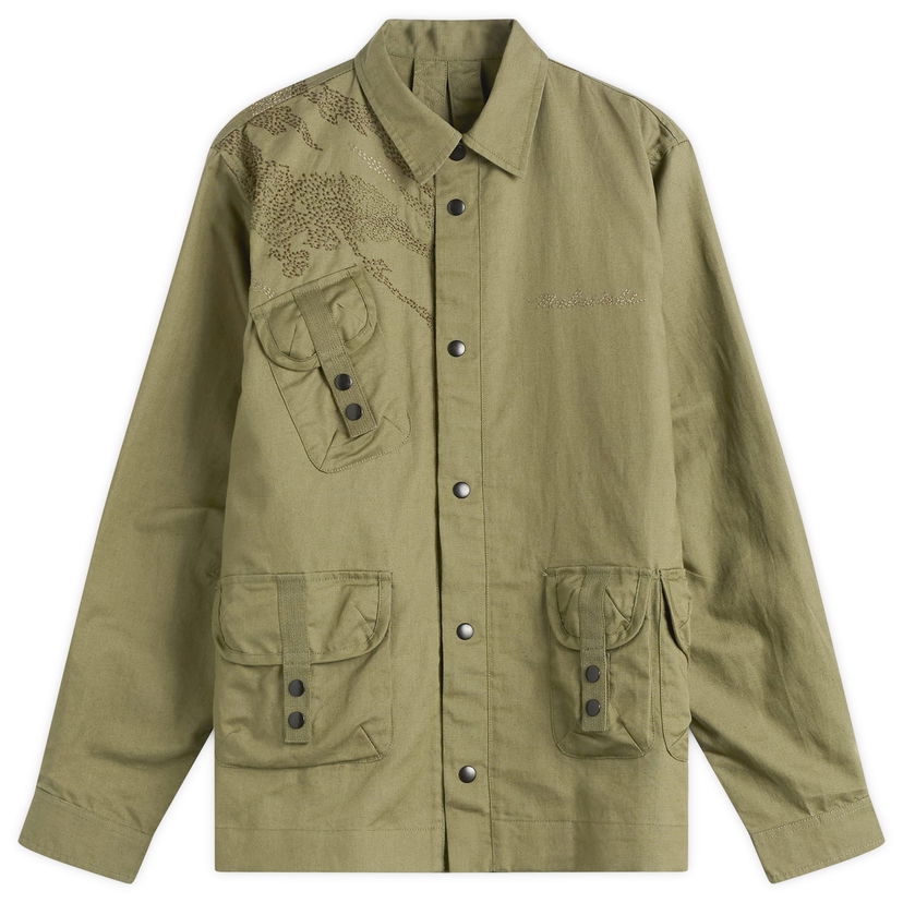 Košeľa Maharishi M.A.L.I.C.E. Embroidered Utility Shirt Zelené | 7093-OLV