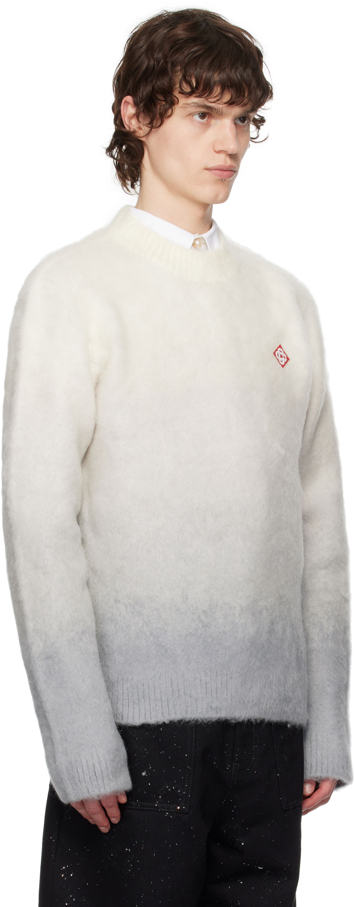 Sveter Casablanca Casablanca Gradient Mohair Sweater Biela | MPS25-KW-840-01, 1