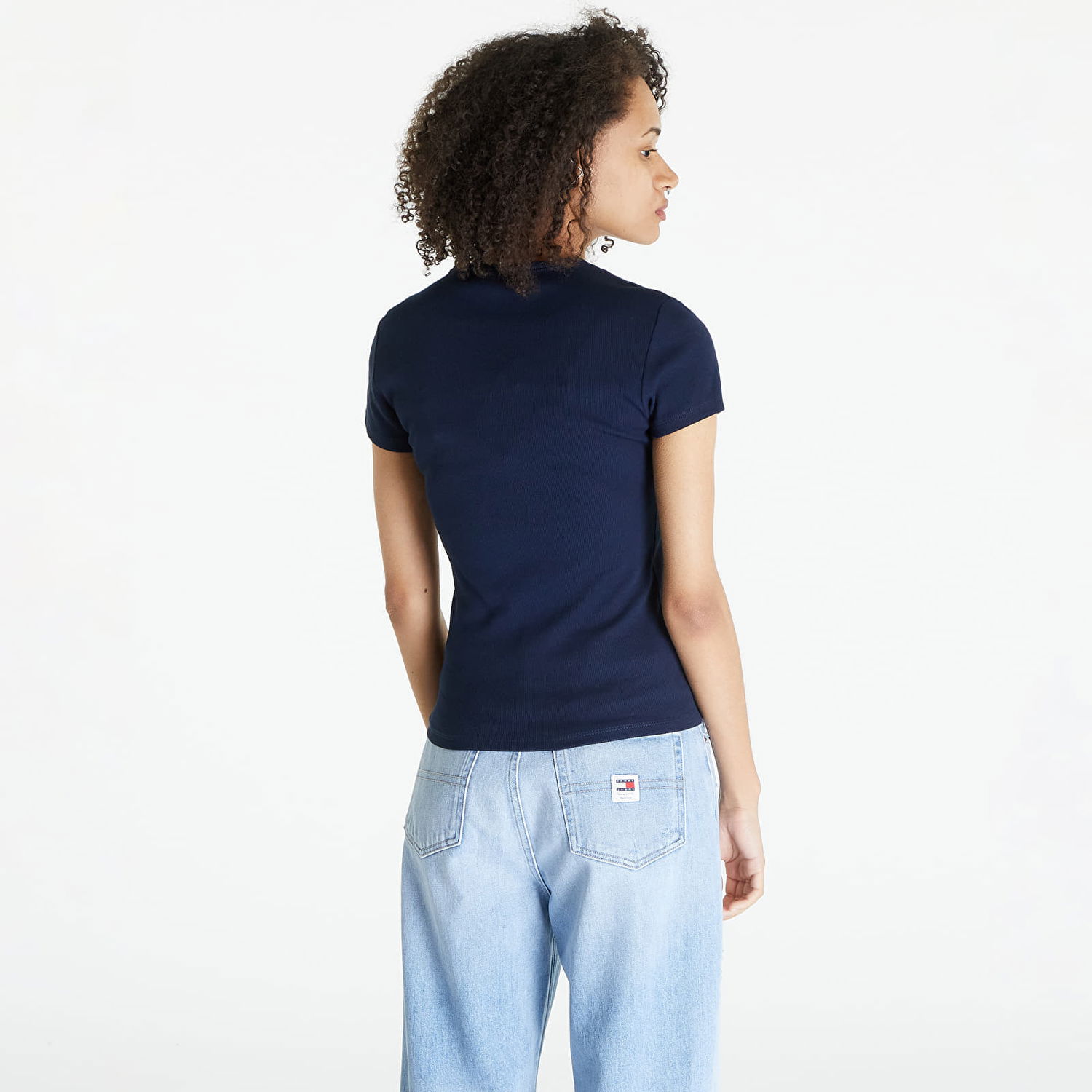 Tričko Tommy Hilfiger Tommy Jeans Slim Essential Rib Čierna | DW0DW17383 C1G, 1