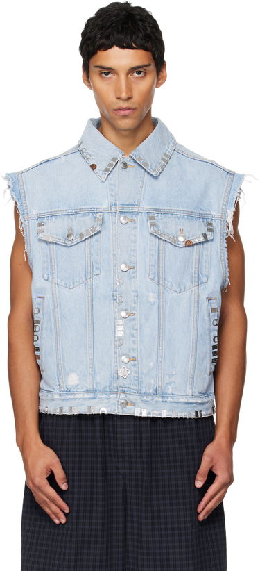 Vesta Alexander Wang Alexander Wang Distressed Oversized Hardware Denim Vest Modrá | UDC3252816, 0