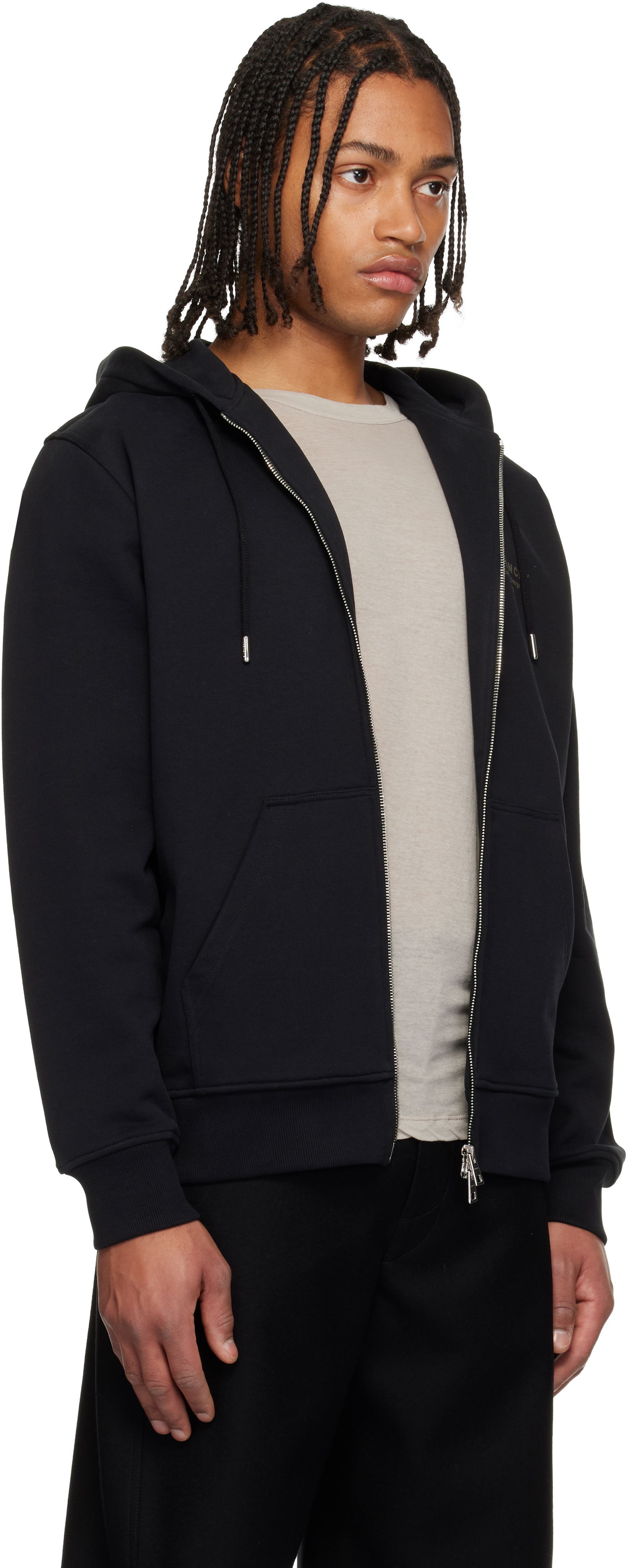 Mikina Givenchy Zipped Stamp Print Hoodie Čierna | BMJ0NJ3YRJ001, 1