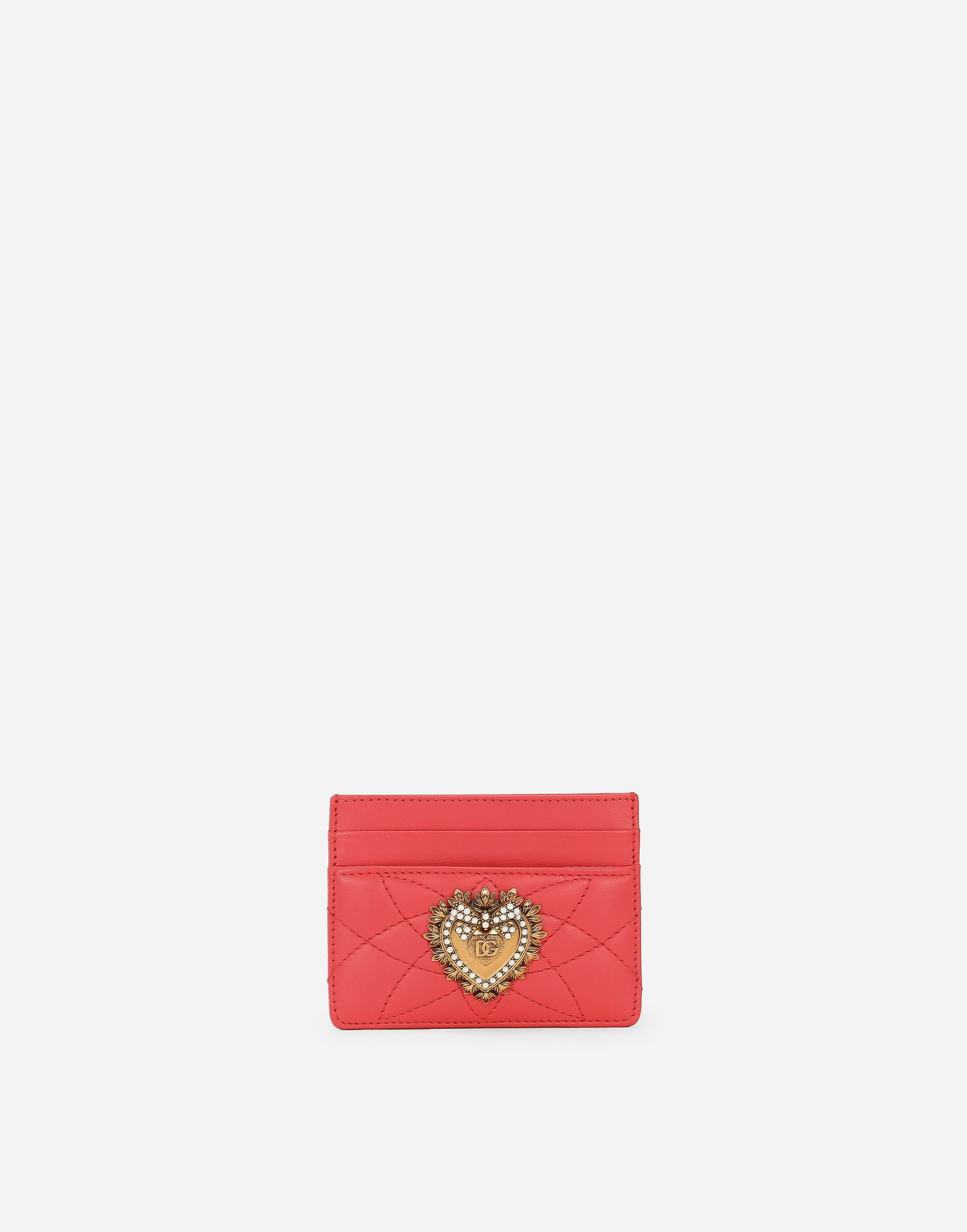 Peňaženka Dolce & Gabbana Leather Card Holder With Jeweled Heart Červená | BI0330AV96787550, 0