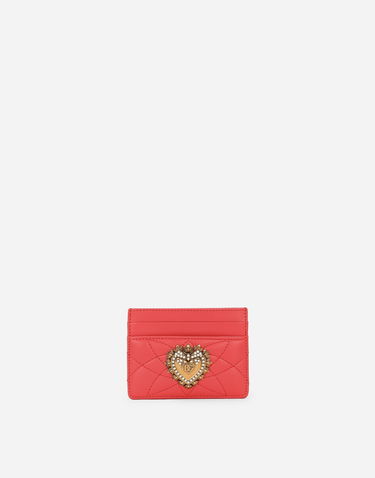 Peňaženka Dolce & Gabbana Leather Card Holder With Jeweled Heart Červená | BI0330AV96787550, 0
