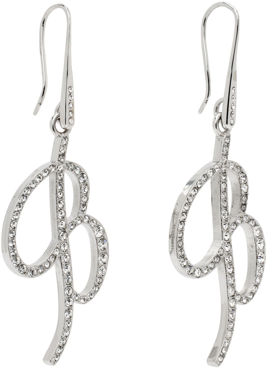 Náušnice Blumarine Blumarine Crystal Logo Pendant Earrings Metalická | P422W260A, 1