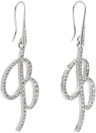 Náušnice Blumarine Blumarine Crystal Logo Pendant Earrings Metalická | P422W260A, 1