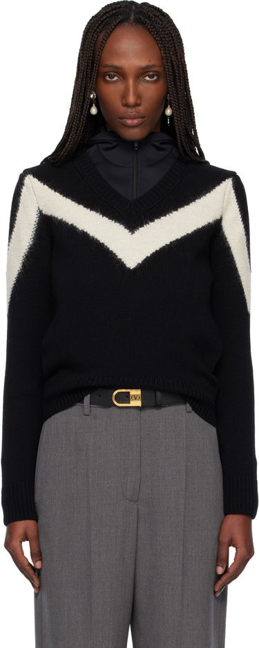 Sveter Valentino Valentino Virgin Wool V-Neck Chevron Sweater Rôznofarebný | 7B0KC69D9SL, 0