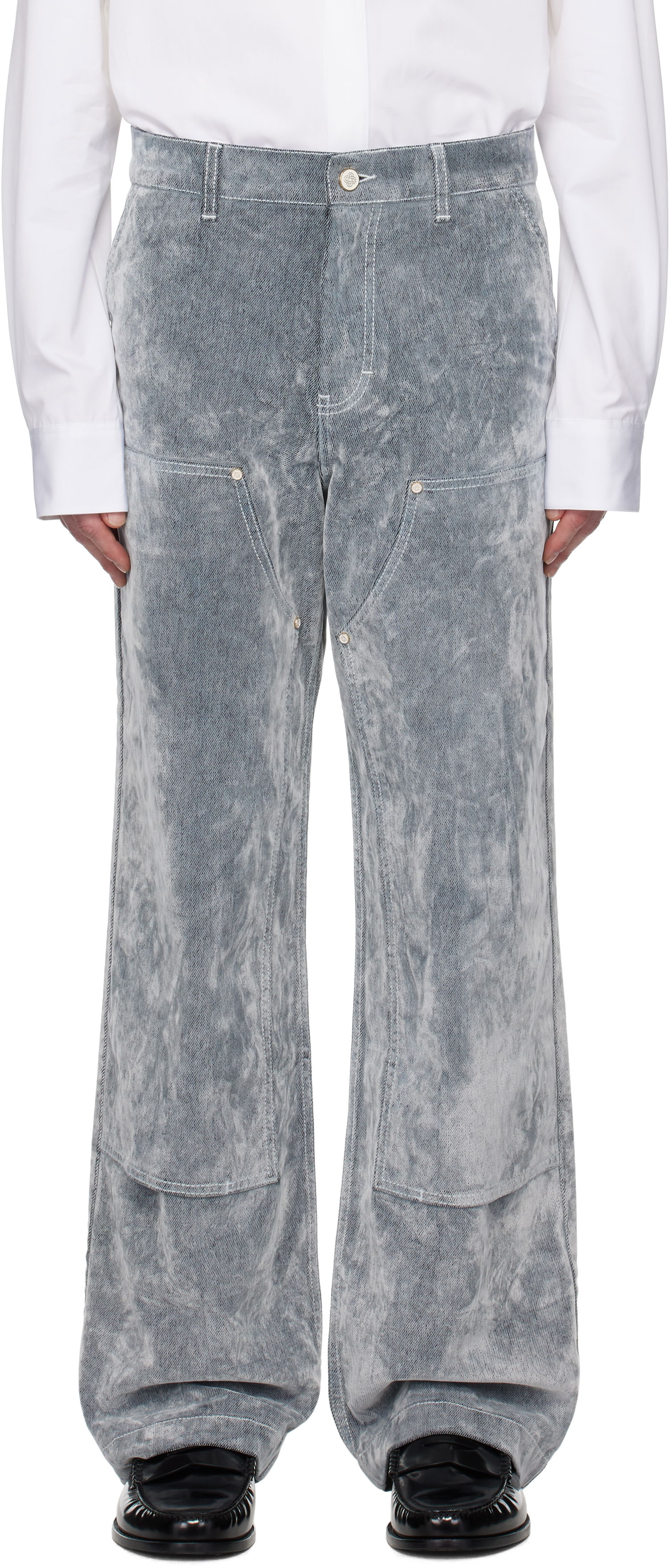 Džínsy Casablanca Casablanca Peach Texture Wide Leg Jeans Šedá | MPS25-TR-301-01, 0