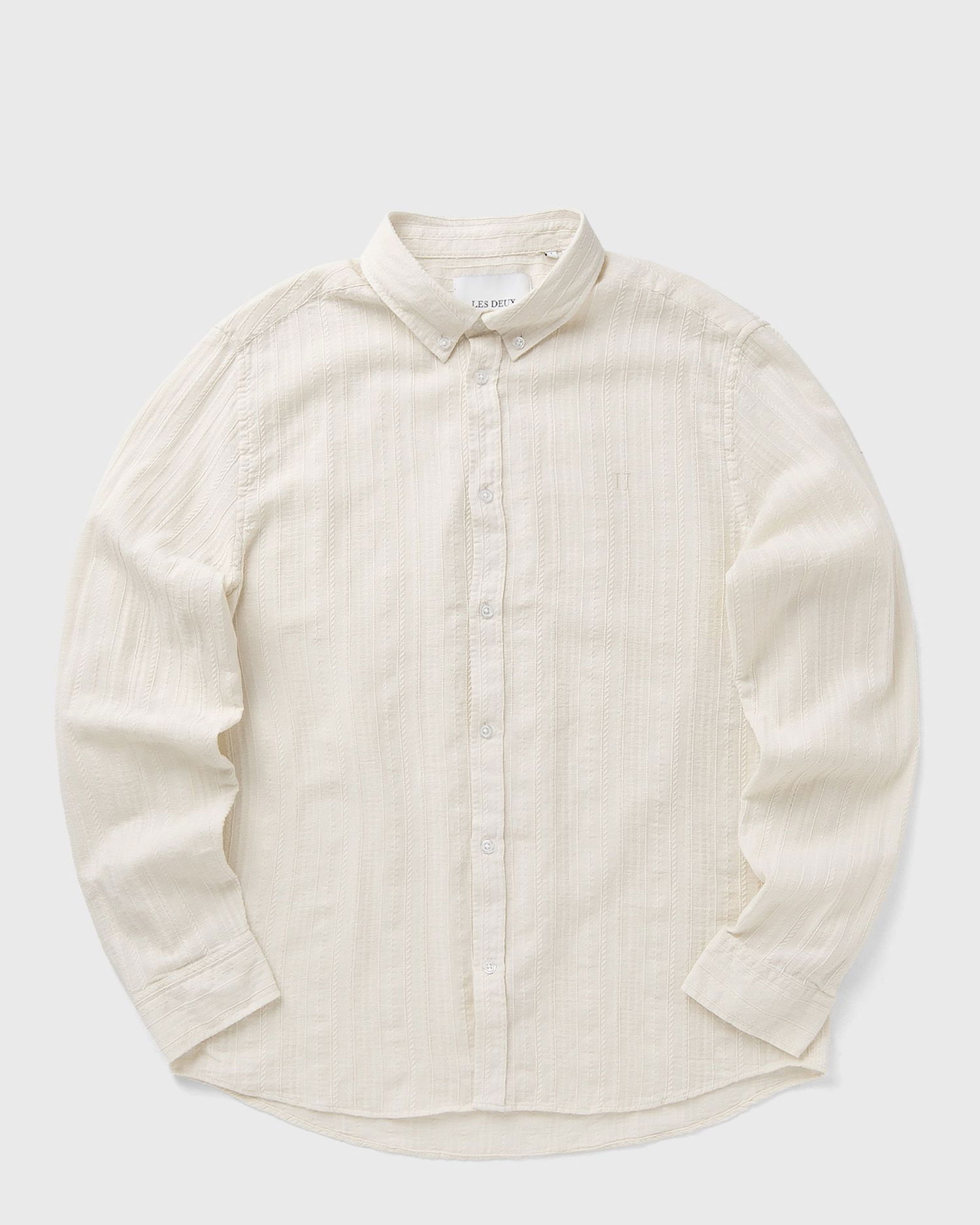 Košeľa Les Deux Konrad Stripe Textured Button-Down Shirt Biela | 1000067-215, 0