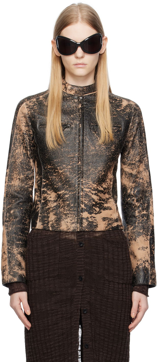 Bunda Acne Studios Distressed Leather Hnedá | A70146-, 0