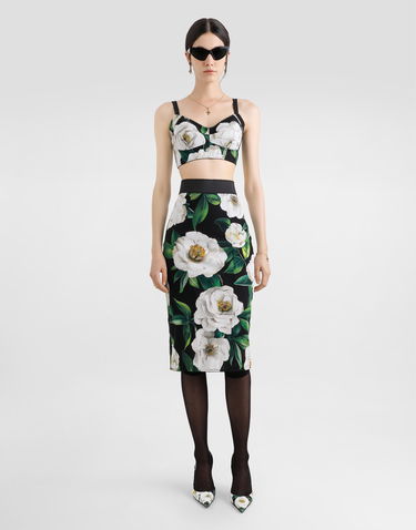 Podprsenka Dolce & Gabbana Dolce & Gabbana Gardenia Print Bralette Top Čierna | F7T18TFSSK2HN5JB, 1