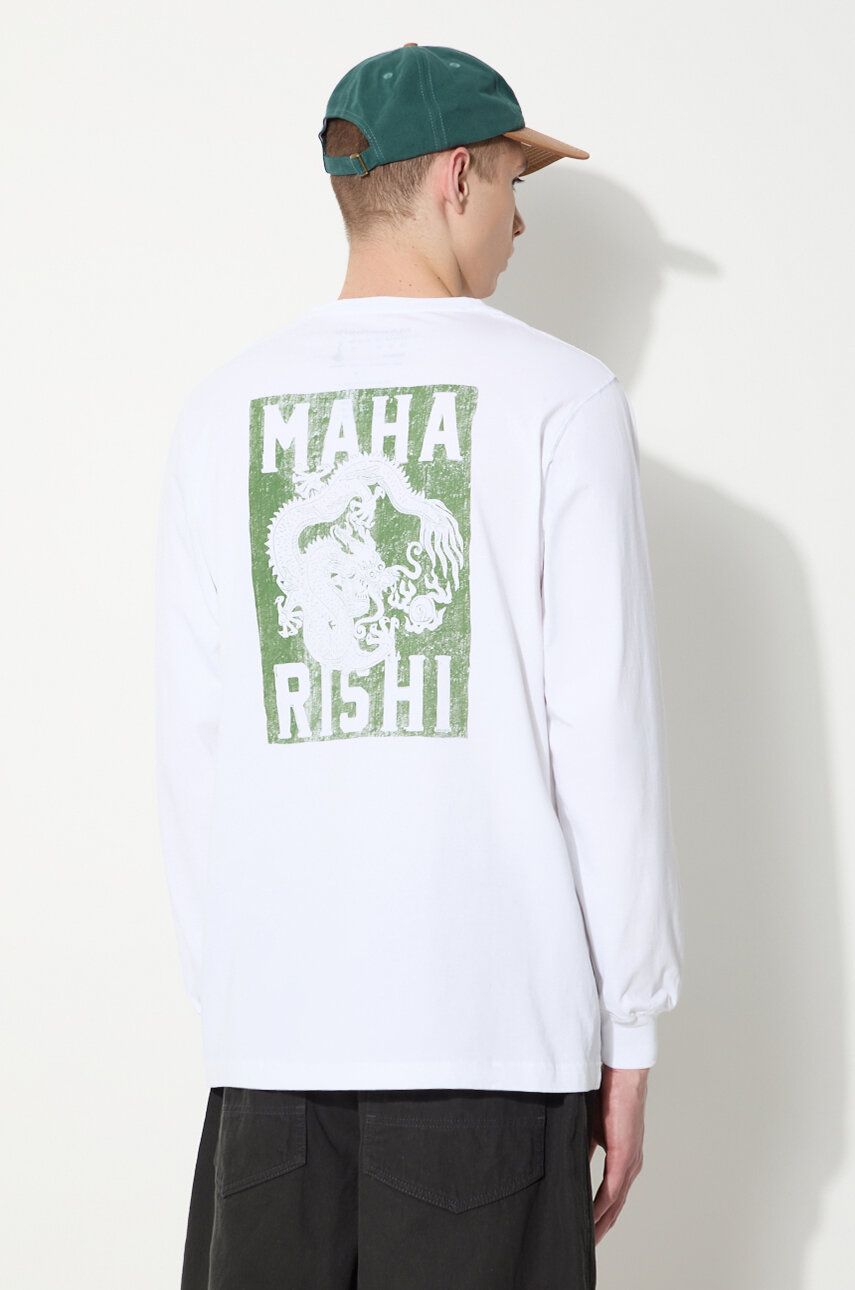 Tričko Maharishi Maharishi Woodblock Dragon Long Sleeve T-Shirt Biela | 1277.WHITE, 0