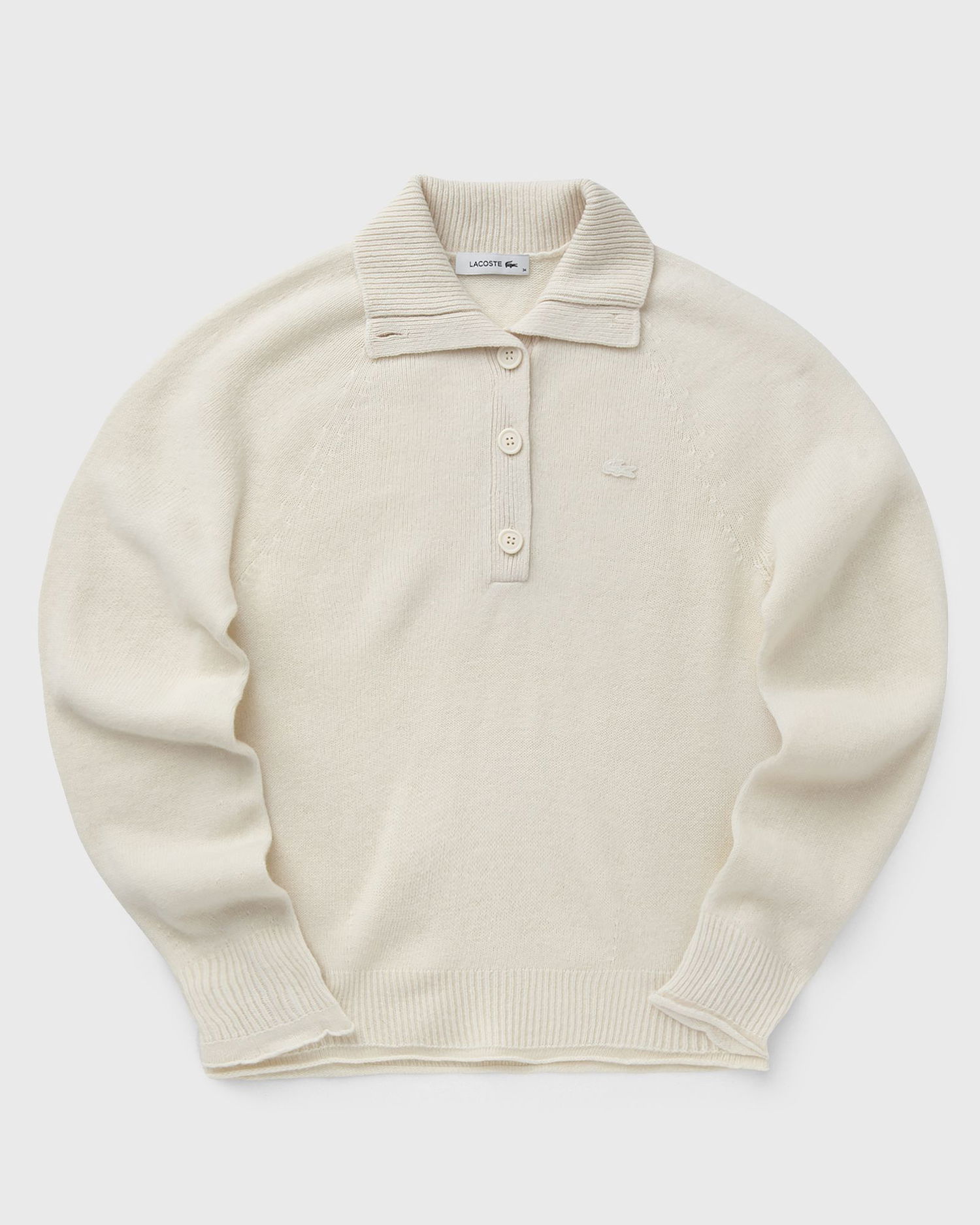 Sveter Lacoste Polo Collar Button Placket Knit Sweater Biela | AF4010-XFJ, 0