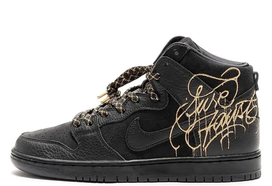 FAUST x Dunk High "Black and Metallic Gold"
