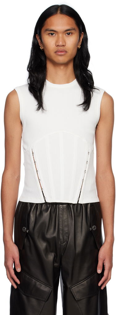 Tielko Dion Lee Ribbed Corset Tank Top Biela | C3088R23, 0