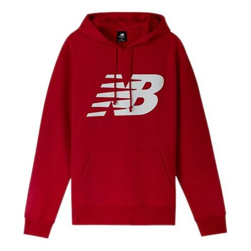 Mikina New Balance Essentials Stacked Logo Fleece Hoodie Červená | MT83982-TRE
