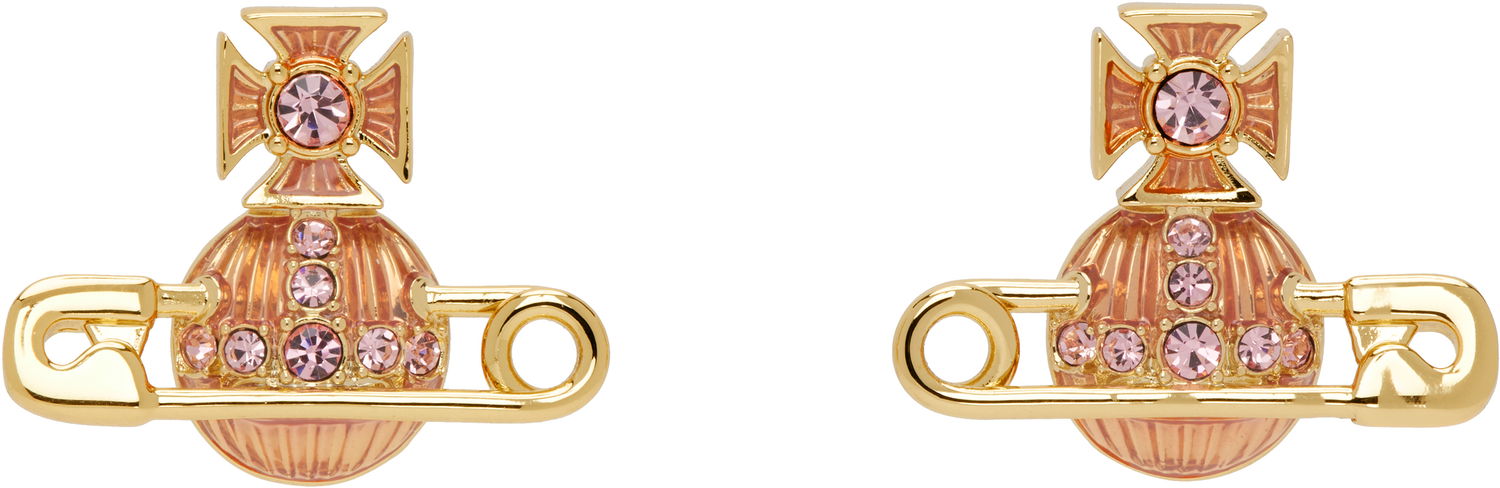 Náušnice Vivienne Westwood Vivienne Westwood Kitty Orb Safety Pin Earrings Ružová | 6201033P-02R850-, 0