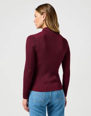 Sveter Wrangler Wrangler Rib Knit Polo Shirt Vínová | 112356484:XXL, 1
