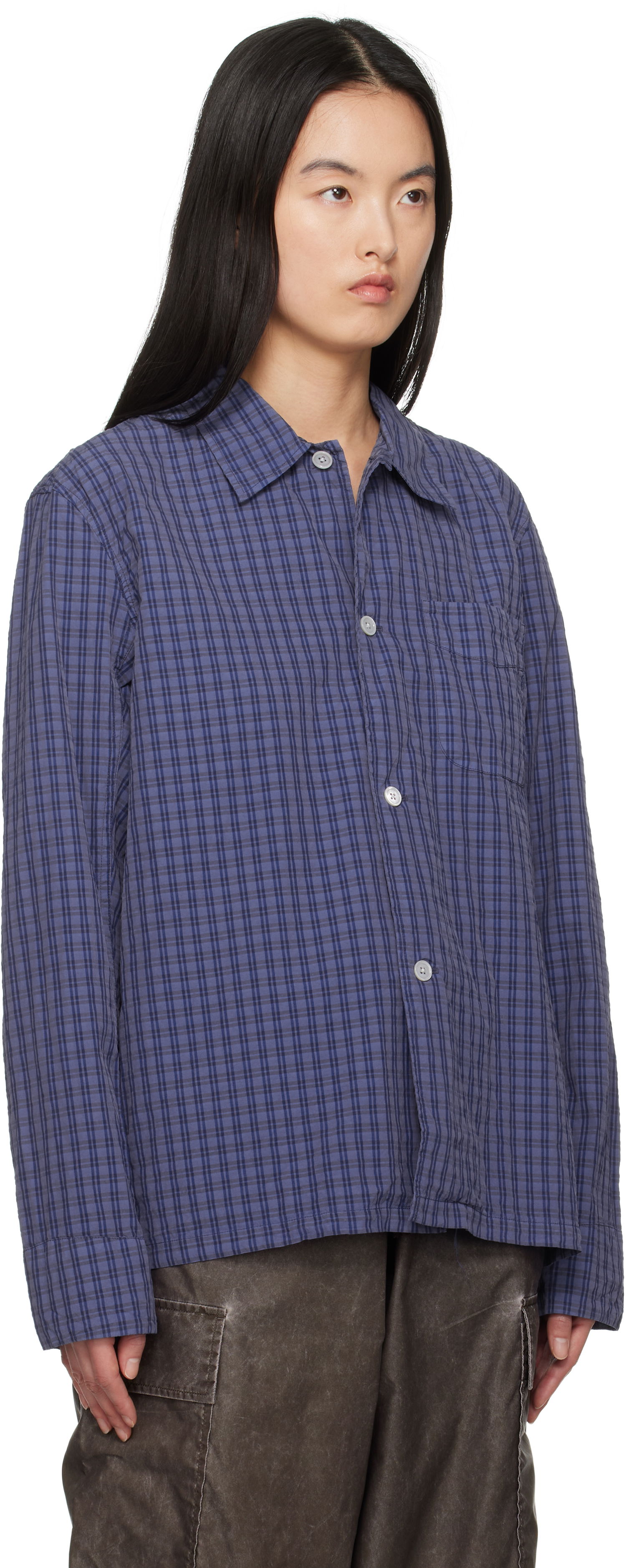 Košeľa OUR LEGACY Our Legacy Box Check Shirt Fialová | M2252BK, 1